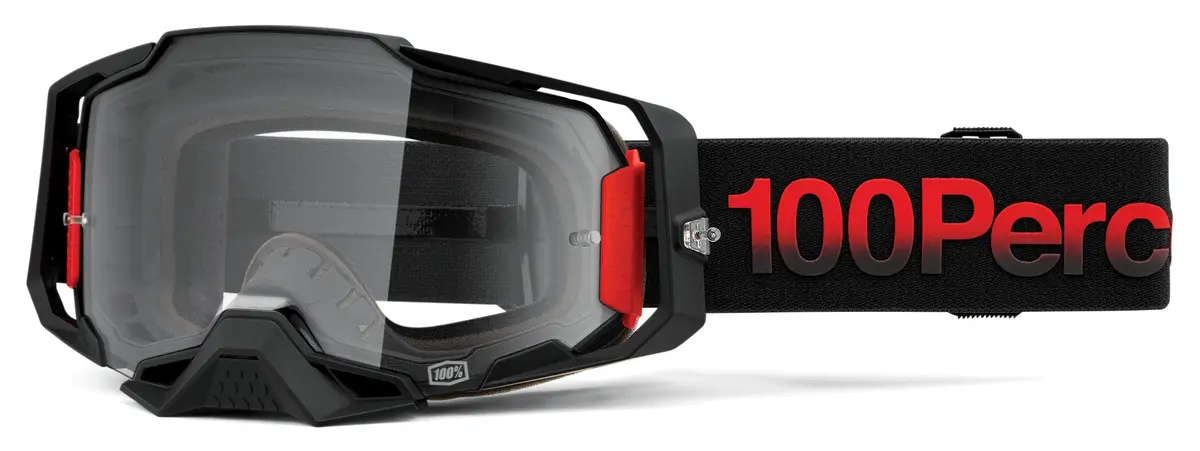Goggles 100% Armega Clear/Tzar Blk/Red 1