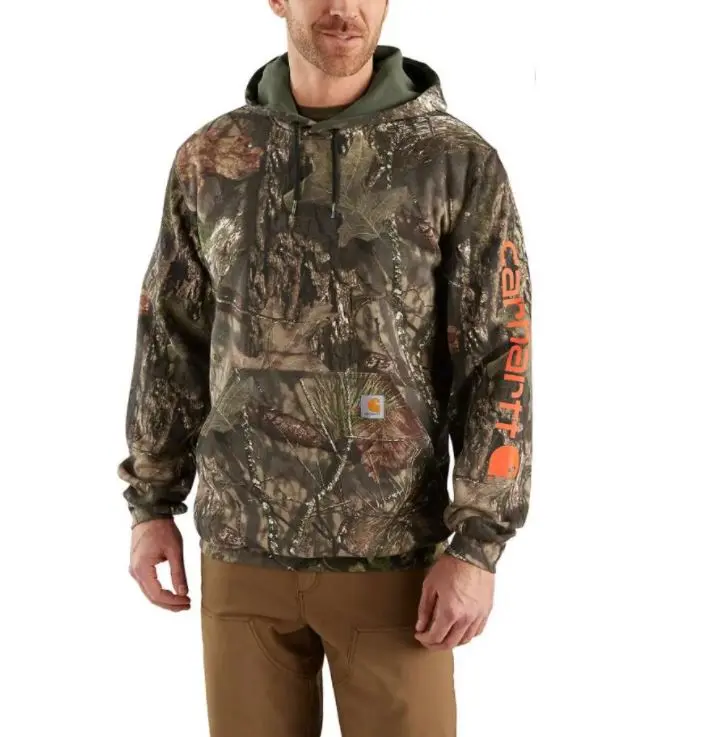 Men's Loose Fit Midweight Camo Sleeve  Graphic Sweatshirt 1