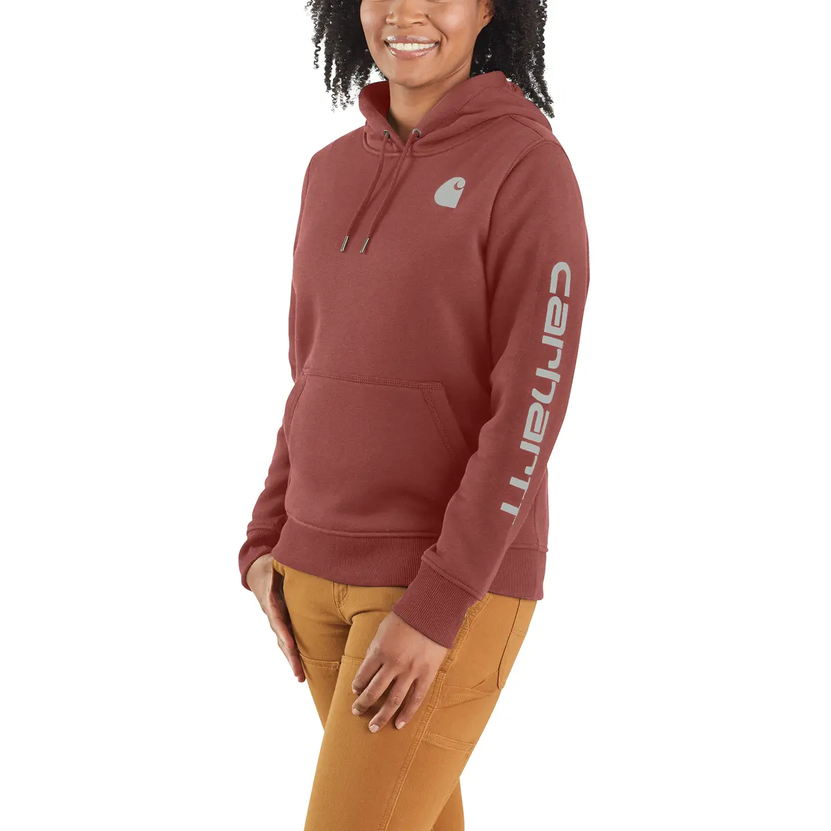 Women's Relaxed Fit Midweight Logo Sleeve Graphic Sweatshirt 1