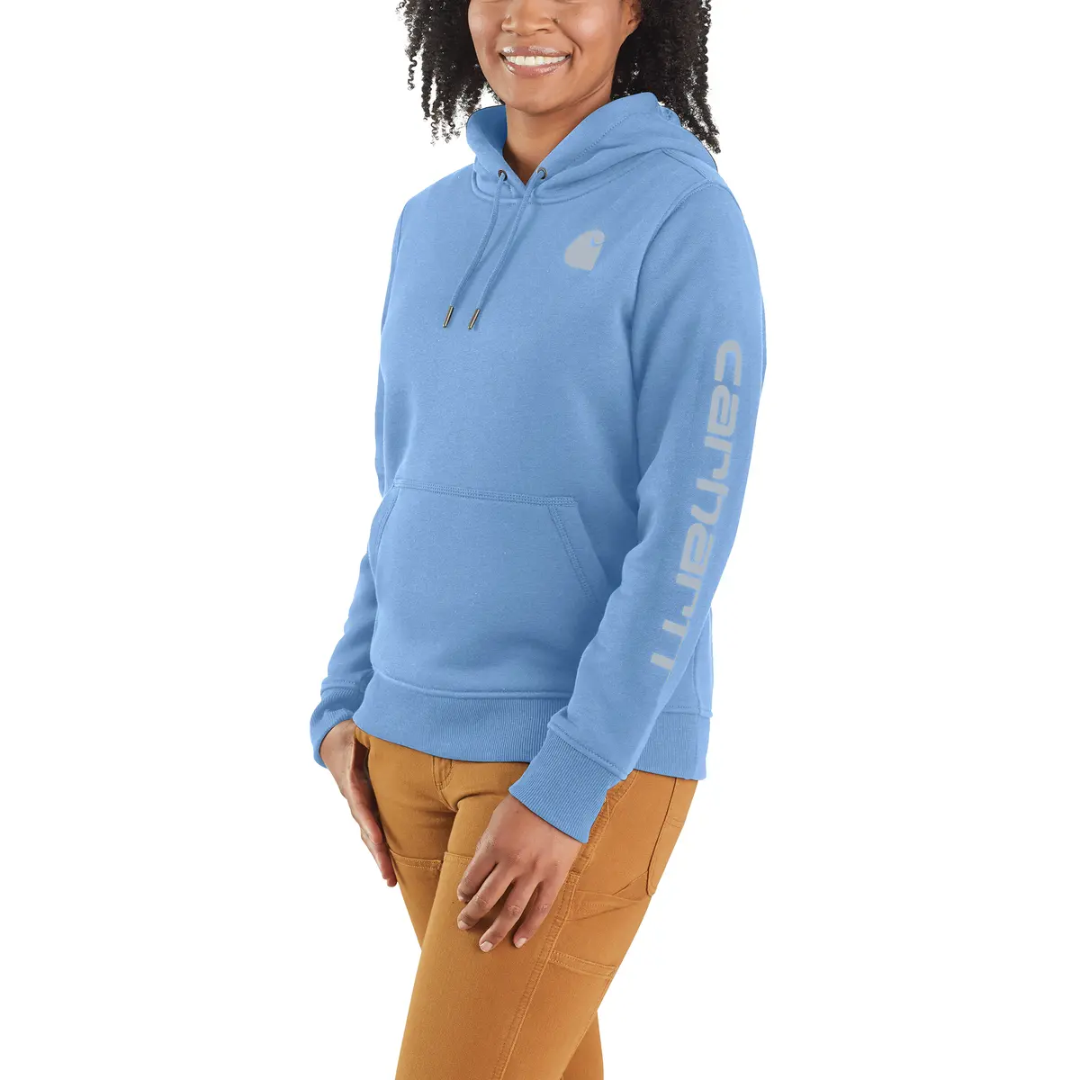 Women's Relaxed Fit Midweight Logo Sleeve Graphic Sweatshirt 1