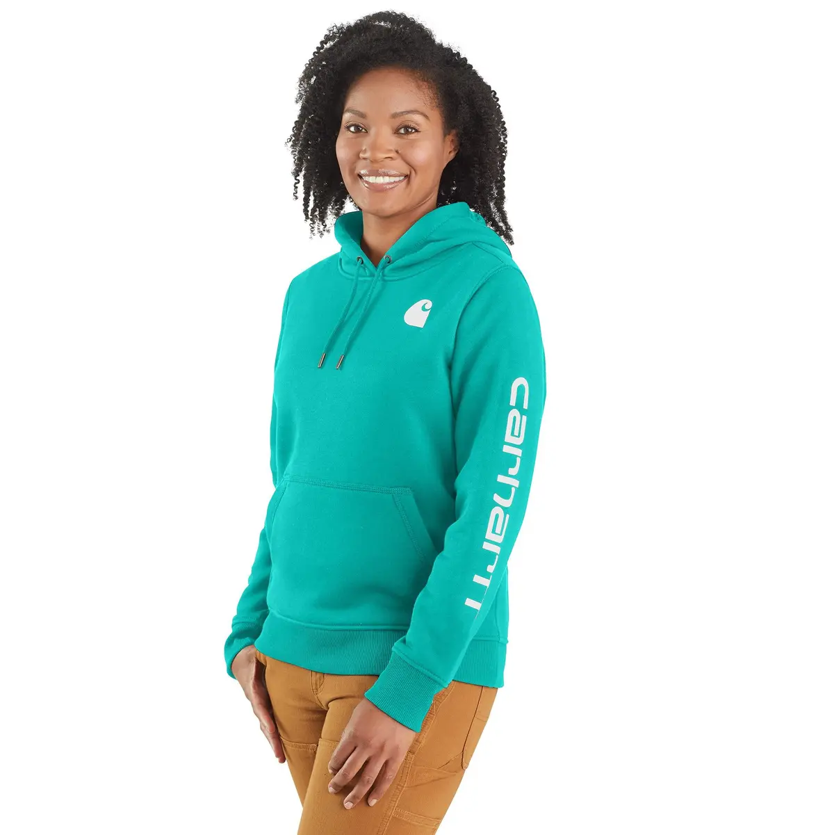 Women's Relaxed Fit Midweight Logo Sleeve Graphic Sweatshirt 1