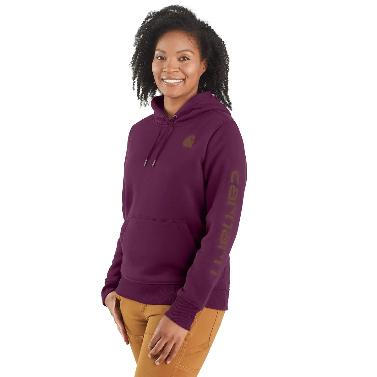 Women's Relaxed Fit Midweight Logo Sleeve Graphic Sweatshirt 1