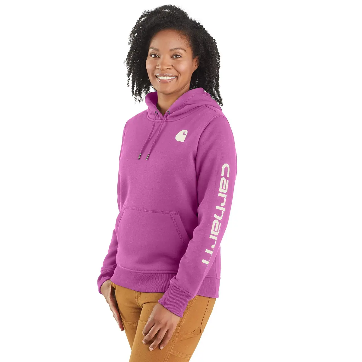 Women's Relaxed Fit Midweight Logo Sleeve Graphic Sweatshirt 1