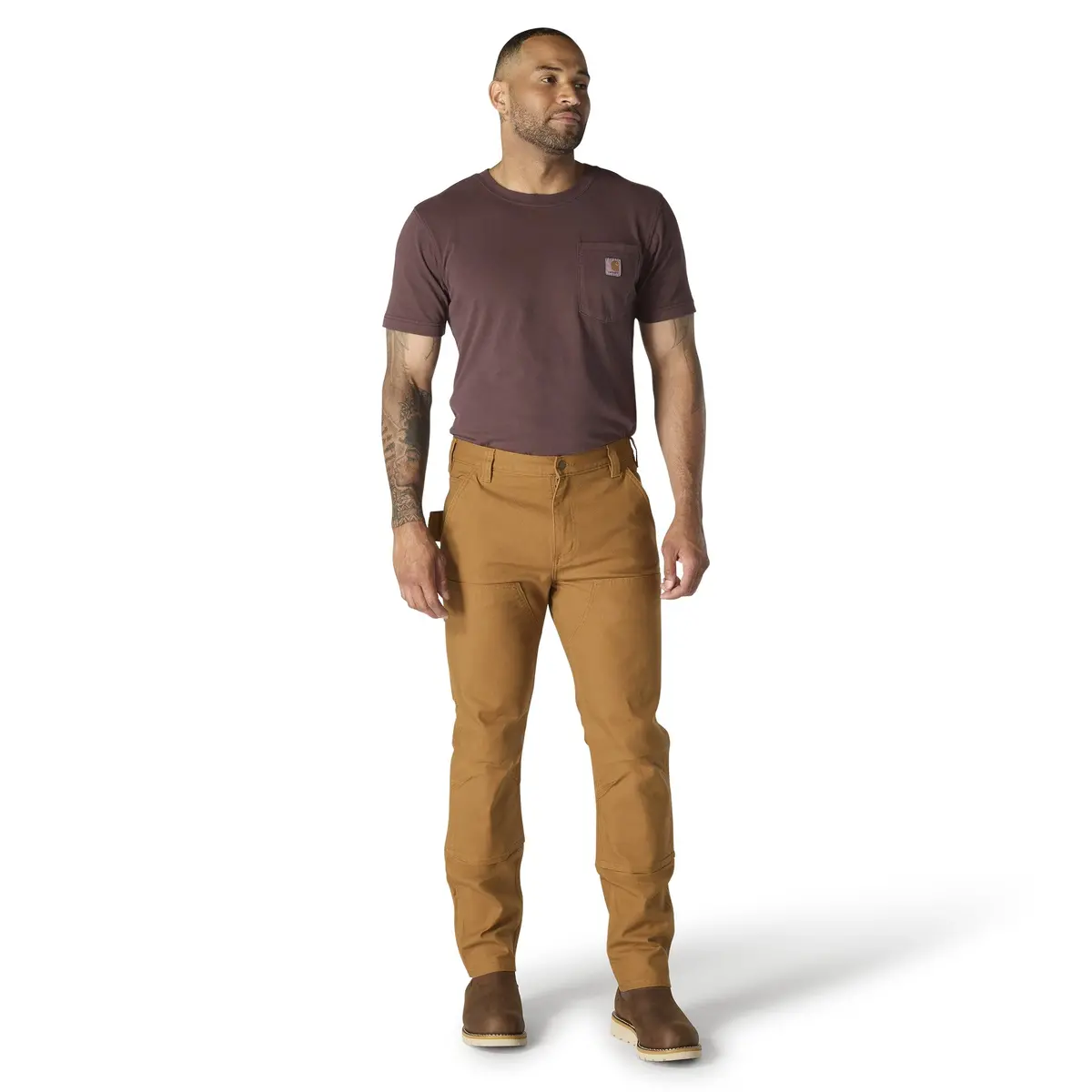 Men's Slim-Fit Tapered Rugged Flex Duck Double-Front Dungaree Work Pant 1