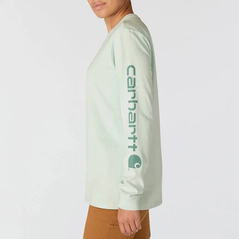 Women's Loose Fit Heavyweight Long-Sleeve Logo Sleeve Graphic T-Shirt 2