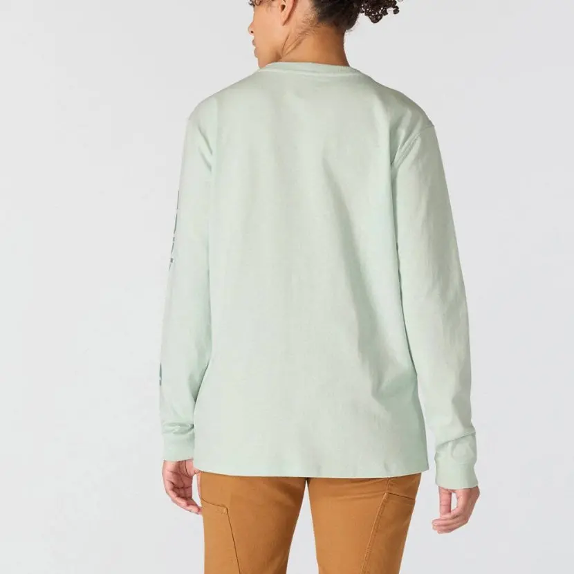 Women's Loose Fit Heavyweight Long-Sleeve Logo Sleeve Graphic T-Shirt 4
