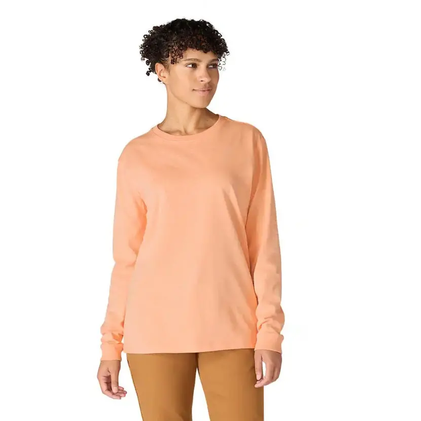 Women's Loose Fit Heavyweight Long-Sleeve Logo Sleeve Graphic T-Shirt 1