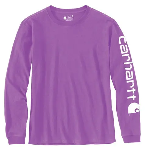 Women's Loose Fit Heavyweight Long-Sleeve Logo Sleeve Graphic T-Shirt 1