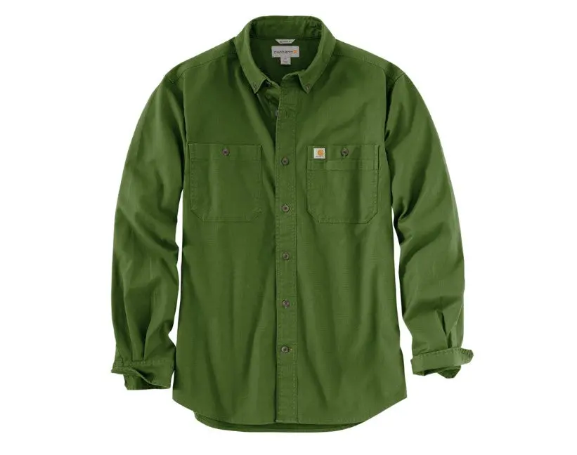 Men's Rugged Flex Relaxed Fit Midweight Canvas Long-Sleeve Shirt 1