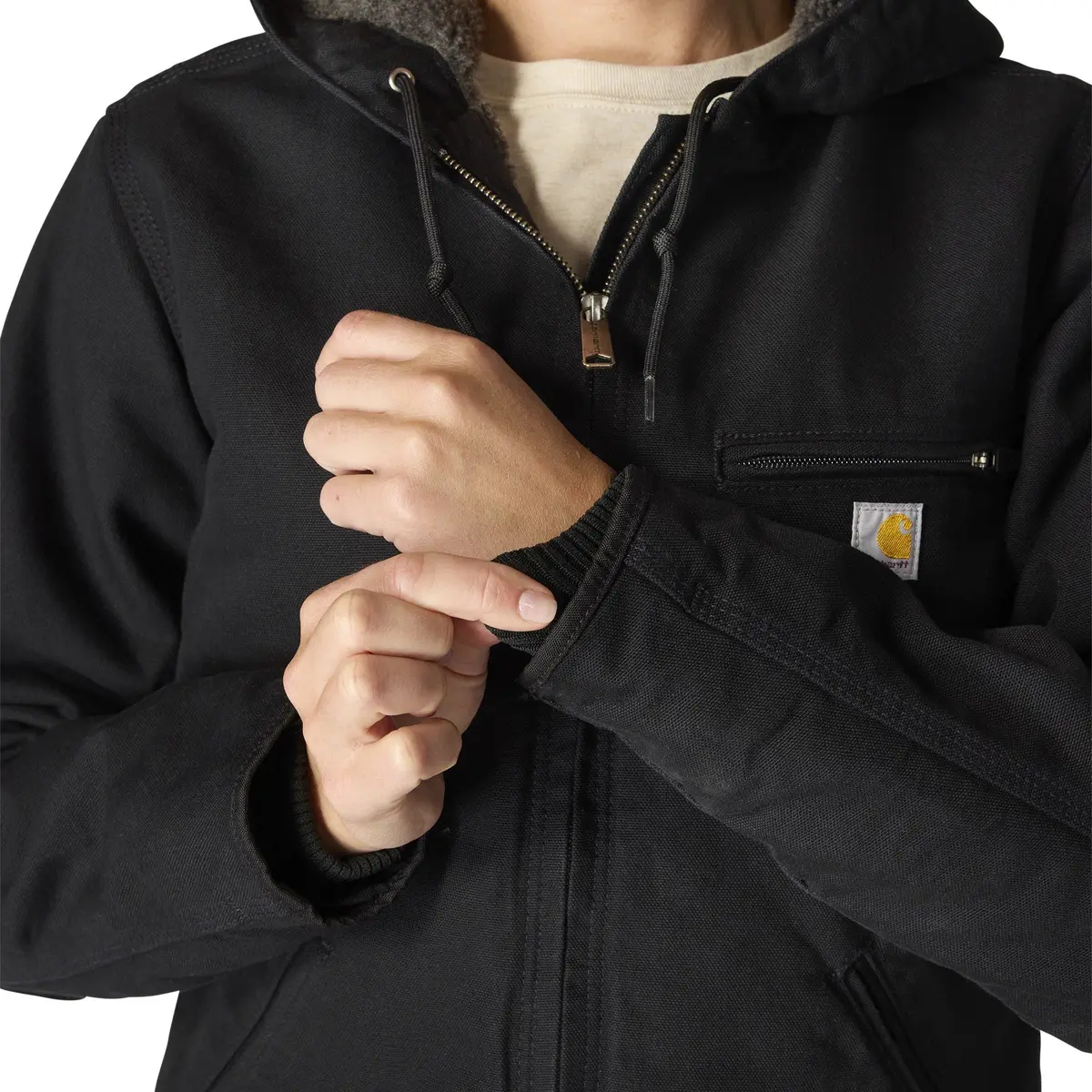 Women's Loose Fit Washed Duck Sherpa Lined Jacket 4