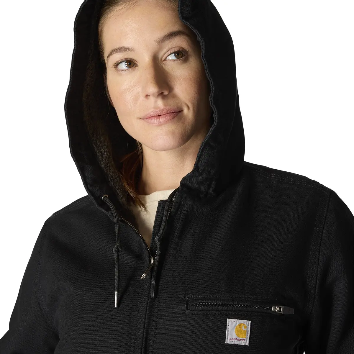 Women's Loose Fit Washed Duck Sherpa Lined Jacket 5