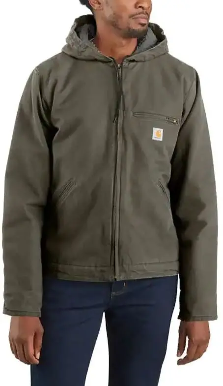 Men's Relaxed Fit Washed Duck Sherpa Lined Jacket 2
