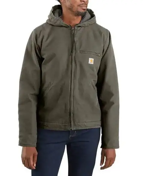 Men's Tall Relaxed Fit Washed Duck Sherpa Lined Jacket 1