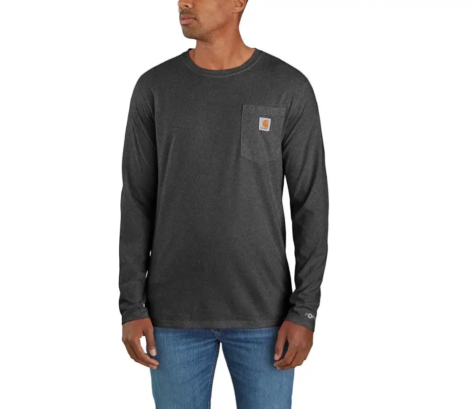 Men's Force Relaxed Fit Midweight Long-Sleeve Pocket T-Shirt 1