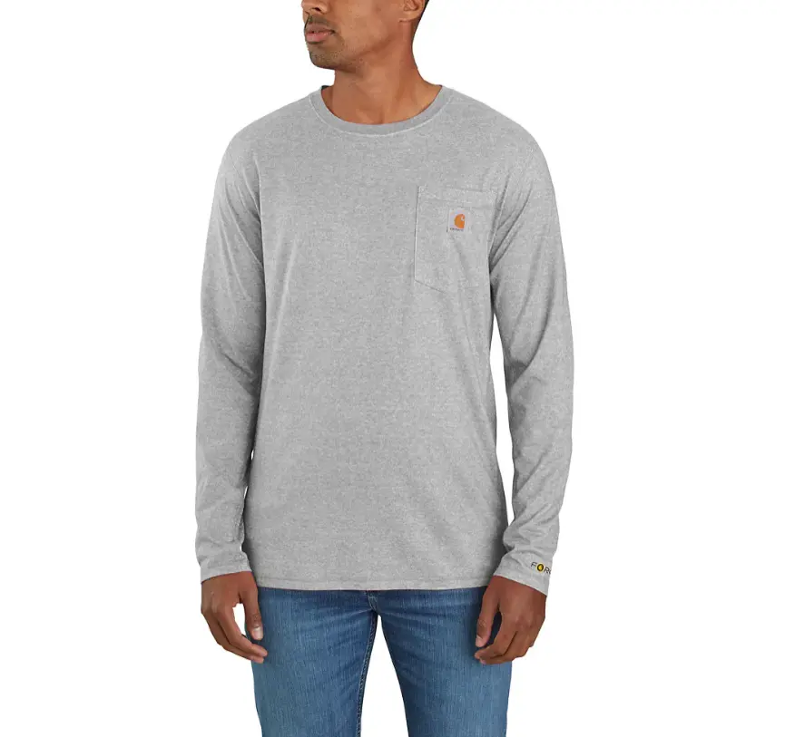 Men's Force Relaxed Fit Midweight Long-Sleeve Pocket T-Shirt 1