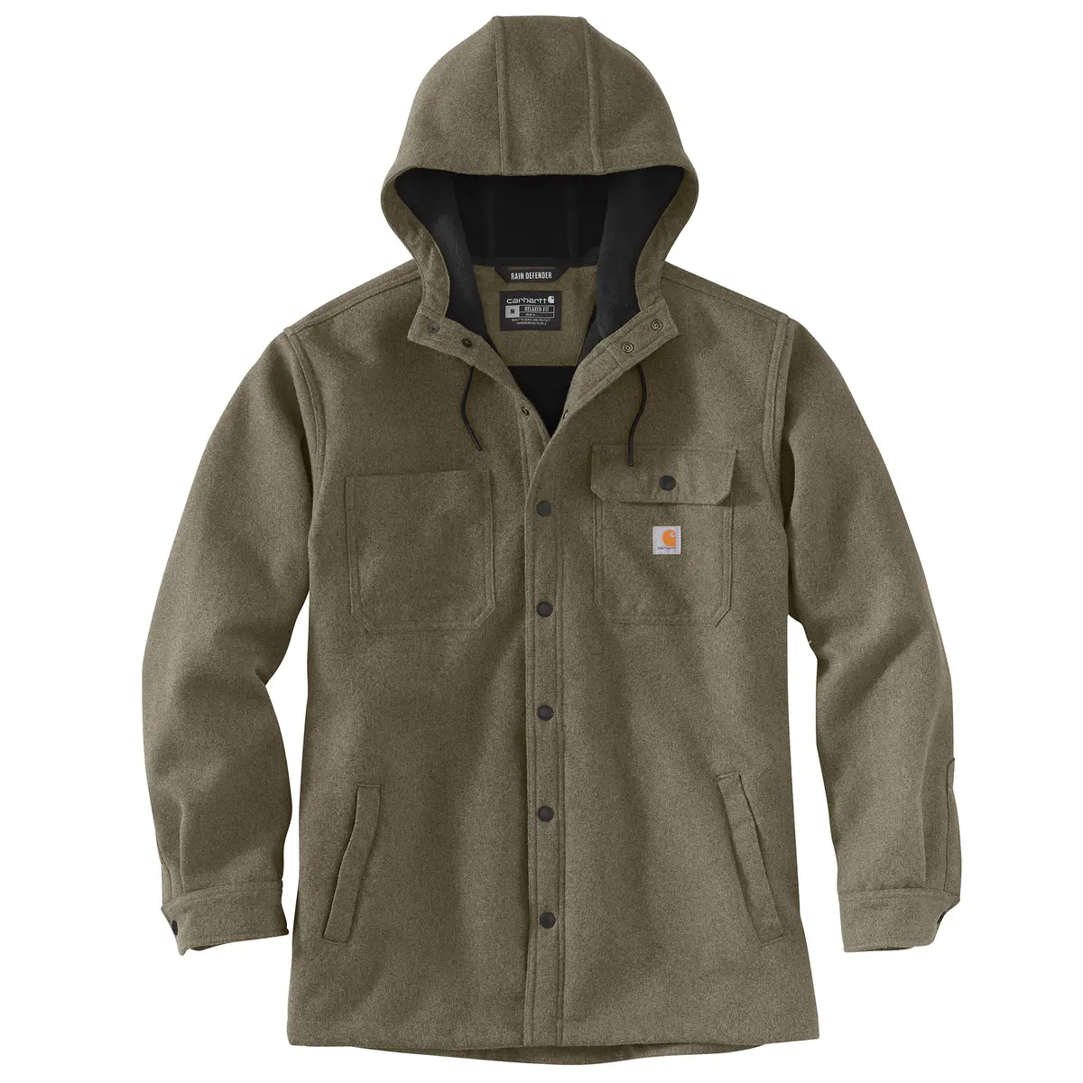 Men's Rain Defender Relaxed Fit Heavyweight Hooded Shirt Jac 1