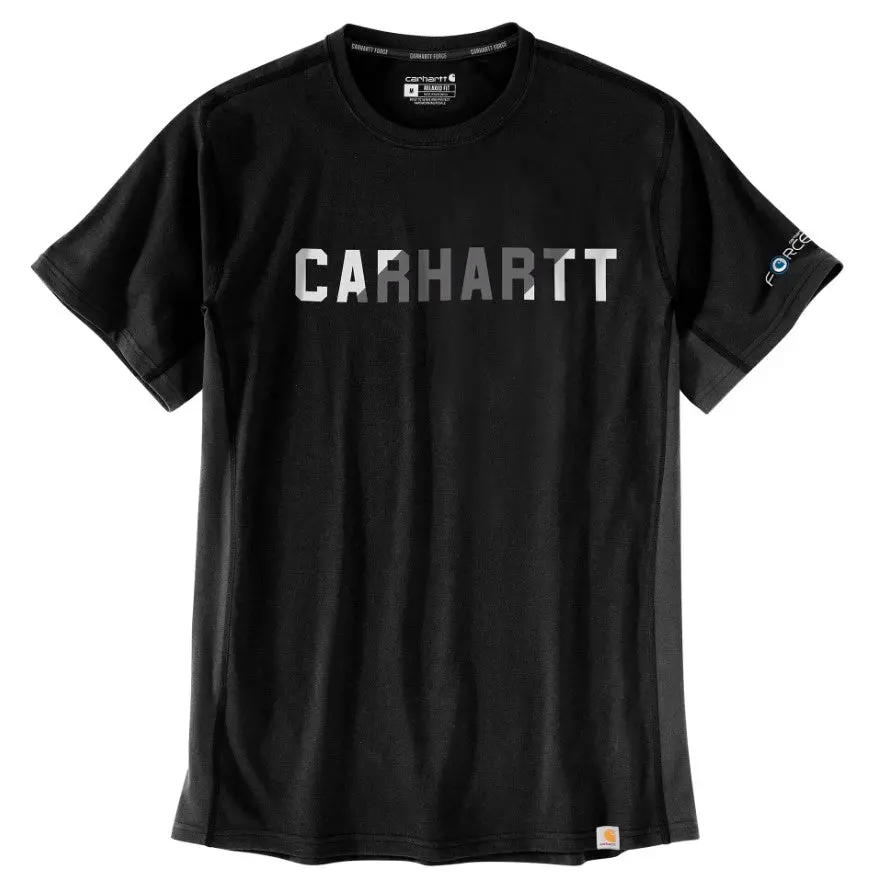 Men's Force Relaxed Fit Midweight Short-Sleeve Block Logo Graphic T-Shirt 1