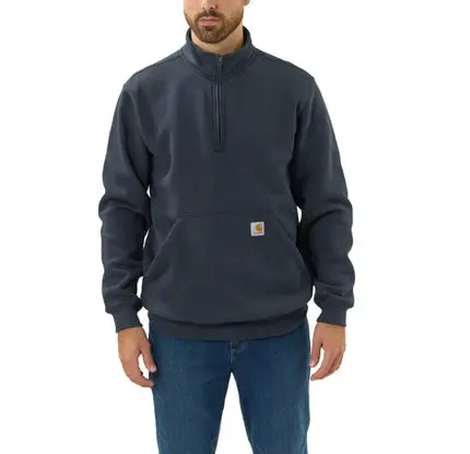 Loose Fit Midweight Quarter-Zip Mock-Neck Sweatshirt 1