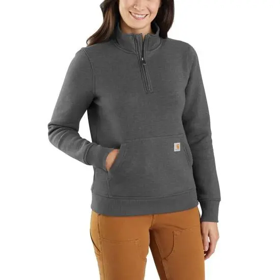 Women's Relaxed Fit Midweight Quarter-Zip Mock-Neck Sweatshirt 1