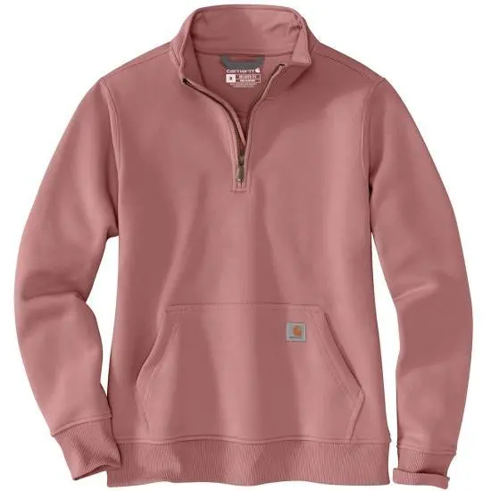 Women's Relaxed Fit Midweight Quarter-Zip Mock-Neck Sweatshirt 1
