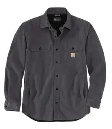 Men's Rugged Flex Relaxed Fit Canvas Fleece Lined Shirt Jac 1
