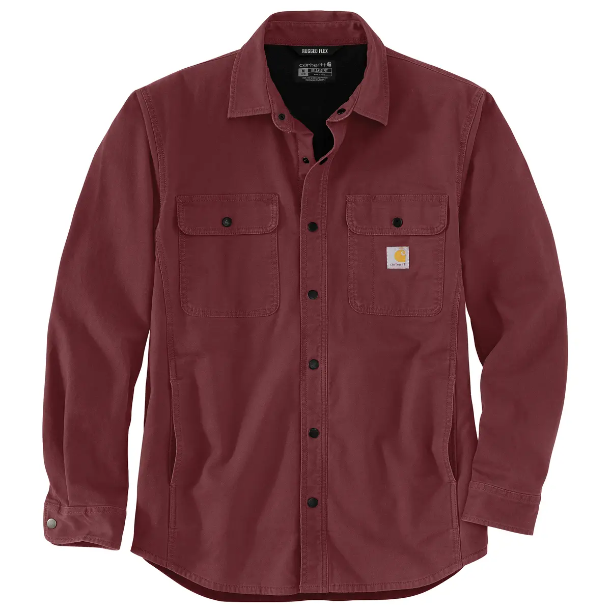 Men's Rugged Flex Relaxed Fit Canvas Fleece Lined Shirt Jac 1