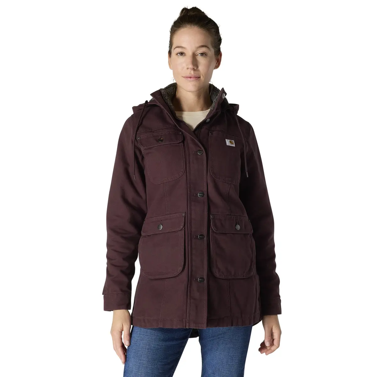 Women's Loose Fit Washed Duck Coat 1
