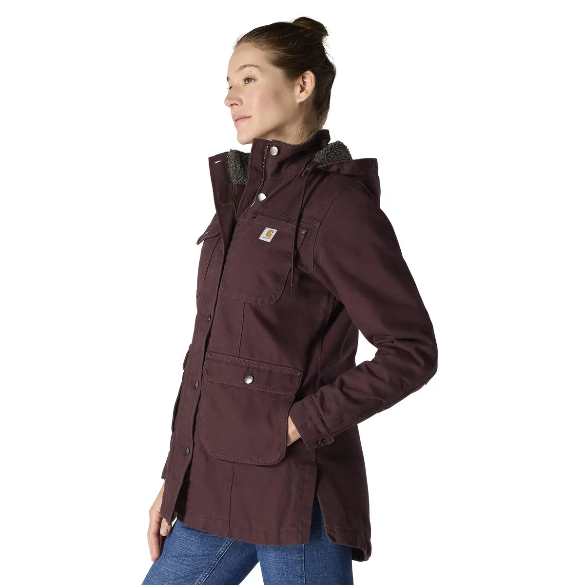 Women's Loose Fit Washed Duck Coat 3