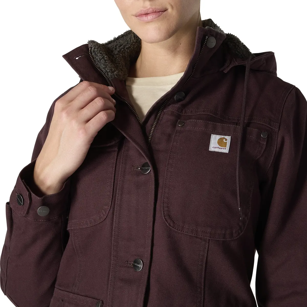 Women's Loose Fit Washed Duck Coat 4