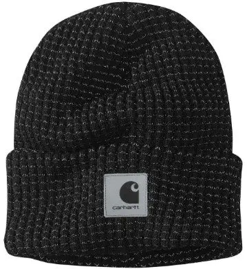 Knit Beanie With Reflective Patch 1