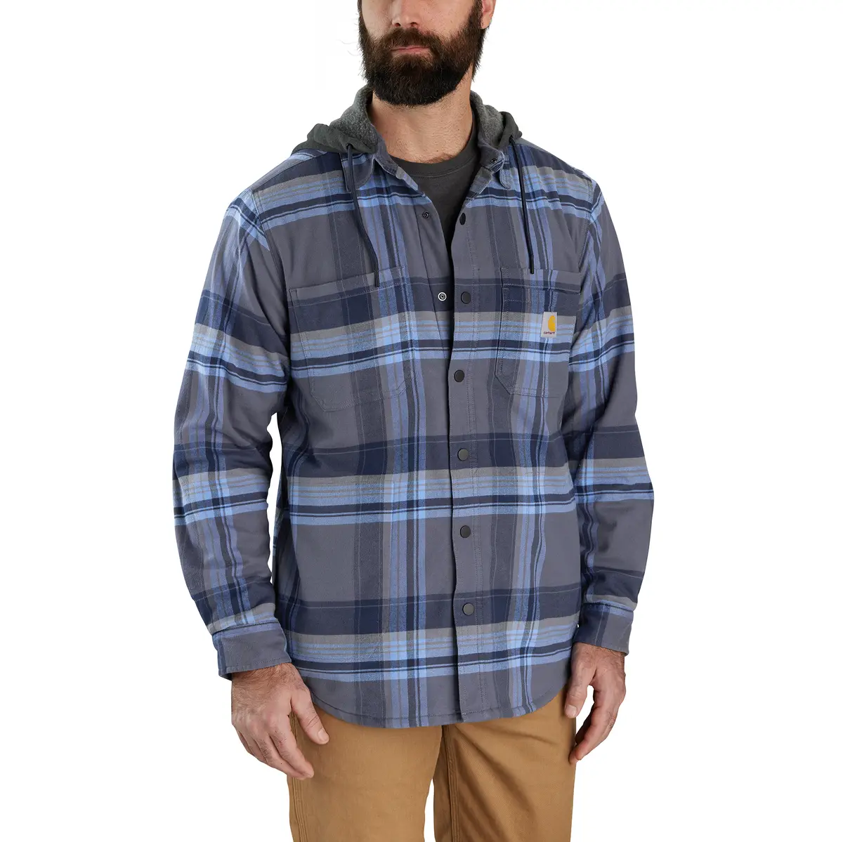Men's Rugged Flex Relaxed Fit Flannel Fleece Lined Shirt Jac 2
