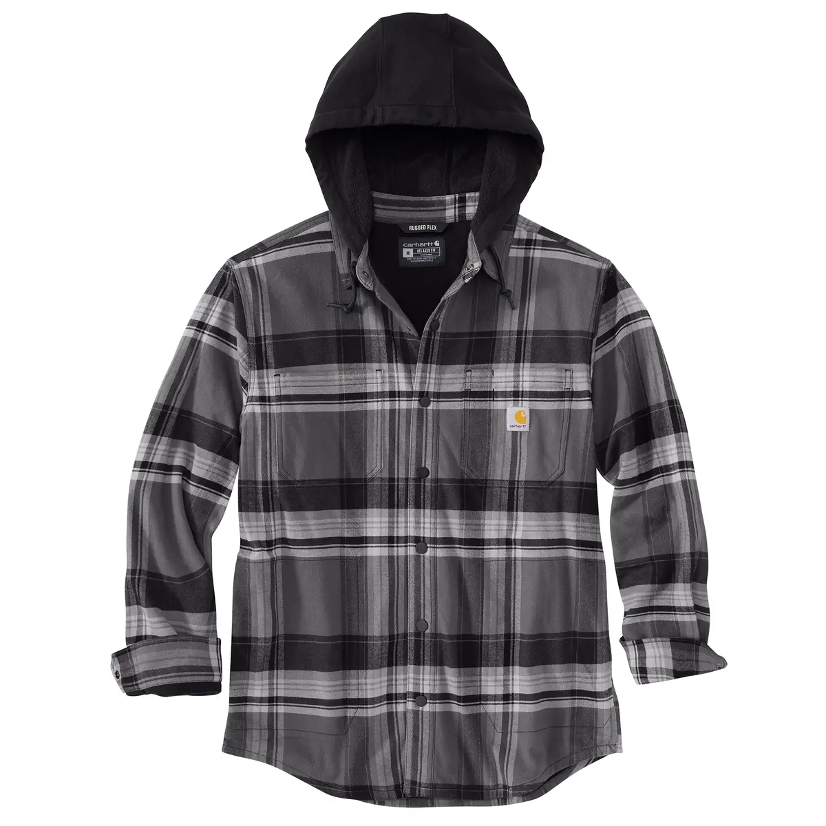 Men's Rugged Flex Relaxed Fit Flannel Fleece Lined Shirt Jac 1
