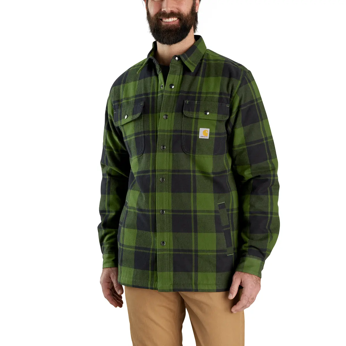 Men's Relaxed Fit Flannel Sherpa-Lined Shirt Jac 2