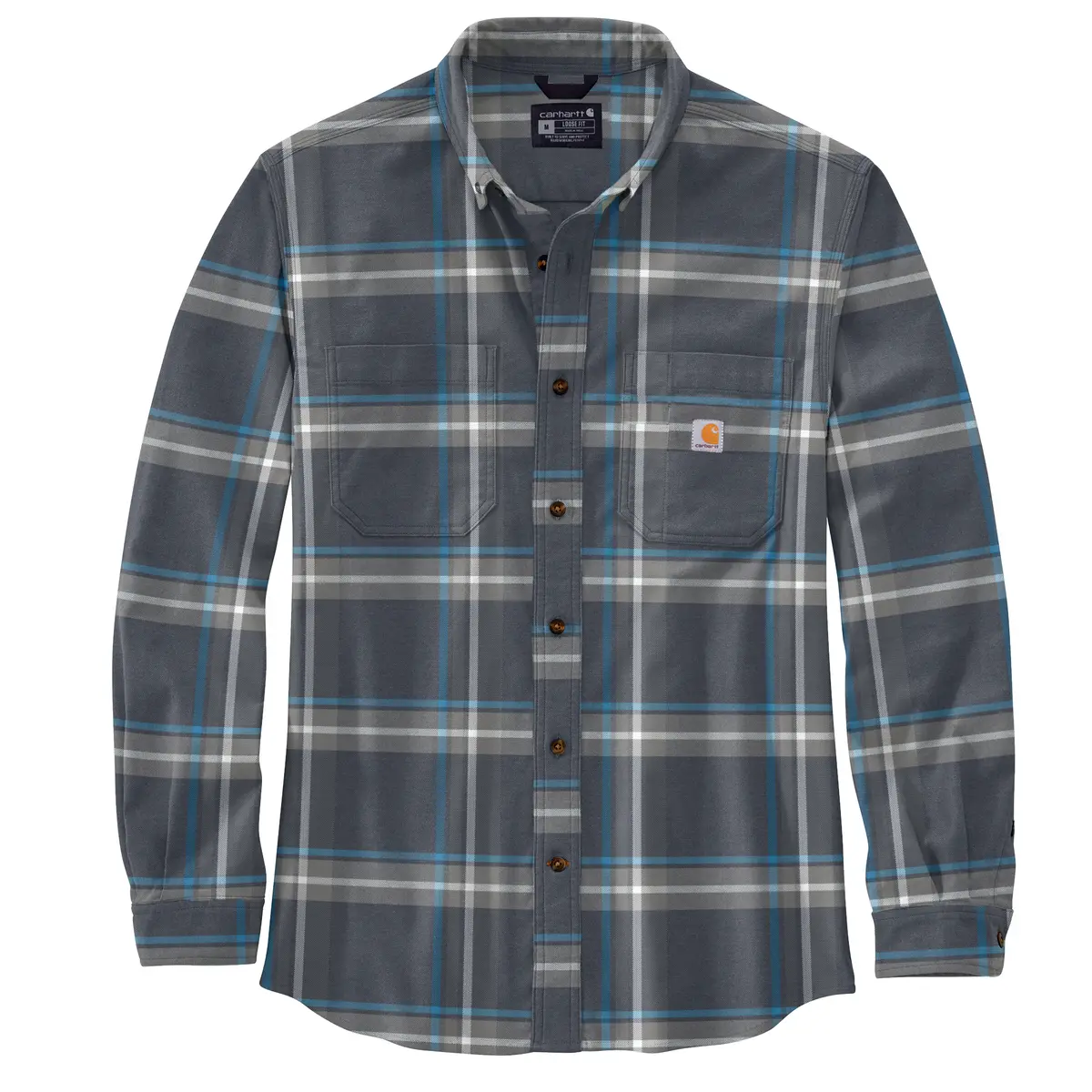 Men's Rugged Flex Relaxed Fit Midweight Flannel Long-Sleeve Plaid Shirt - Big 1