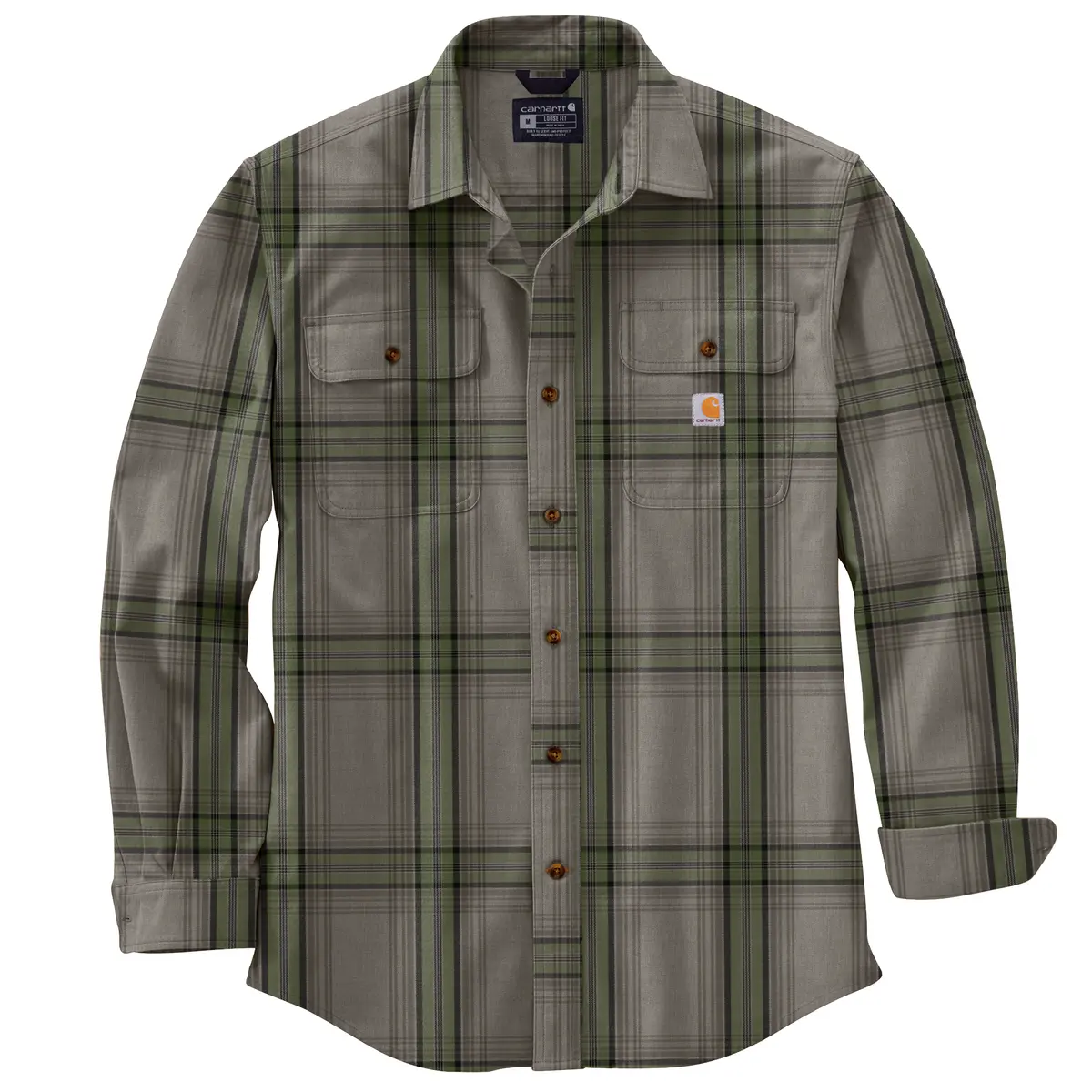 Men's Loose Fit Heavyweight Flannel Long-Sleeve Plaid Shirt 1