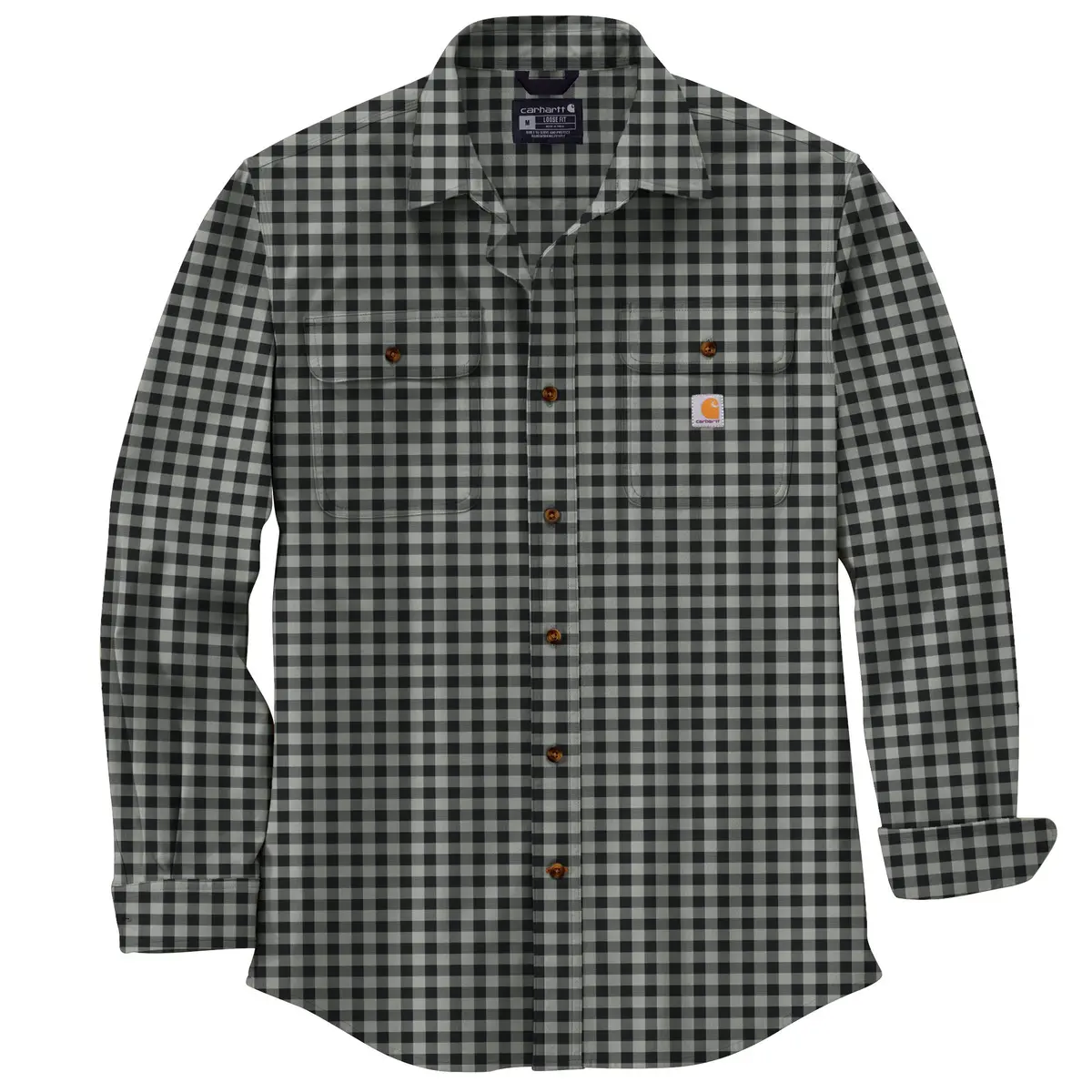 Men's Loose Fit Heavyweight Flannel Long-Sleeve Plaid Shirt 1