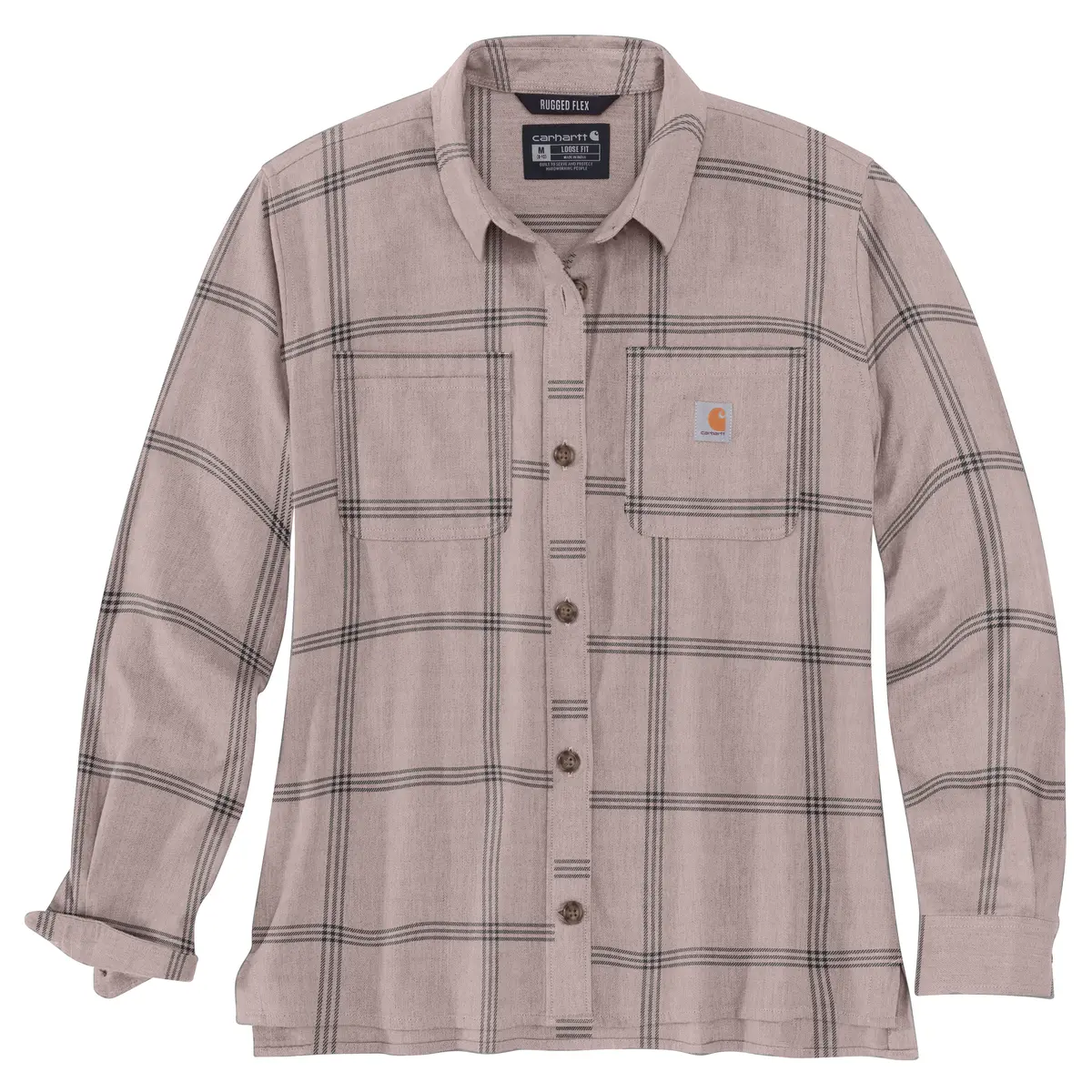 Women's Rugged Flex Loose Fit Midweight Flannel Long-Sleeve Plaid Shirt 1