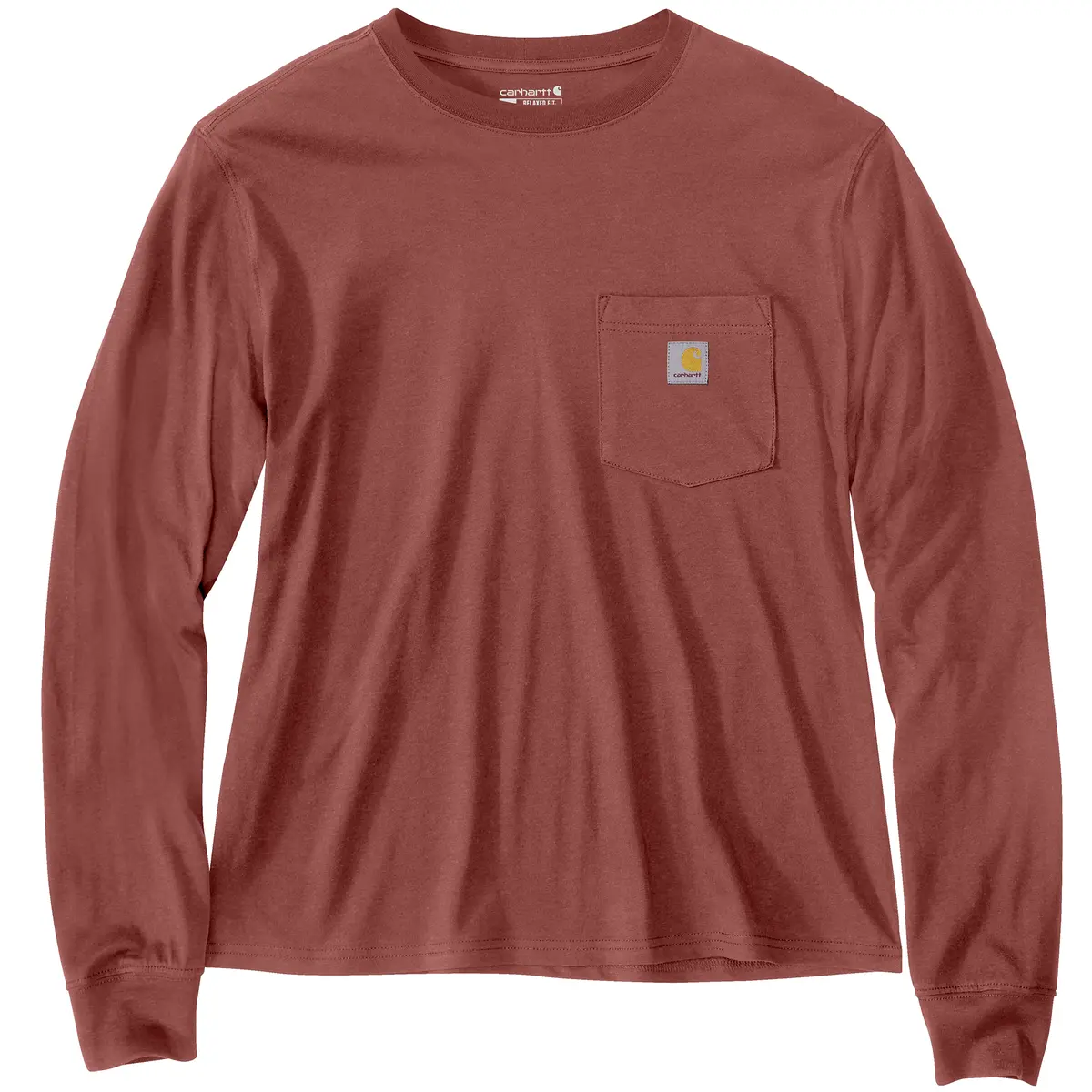 Women's Loose Fit Lightweight Long-Sleeve Crewneck Pocket T-Shirt 1