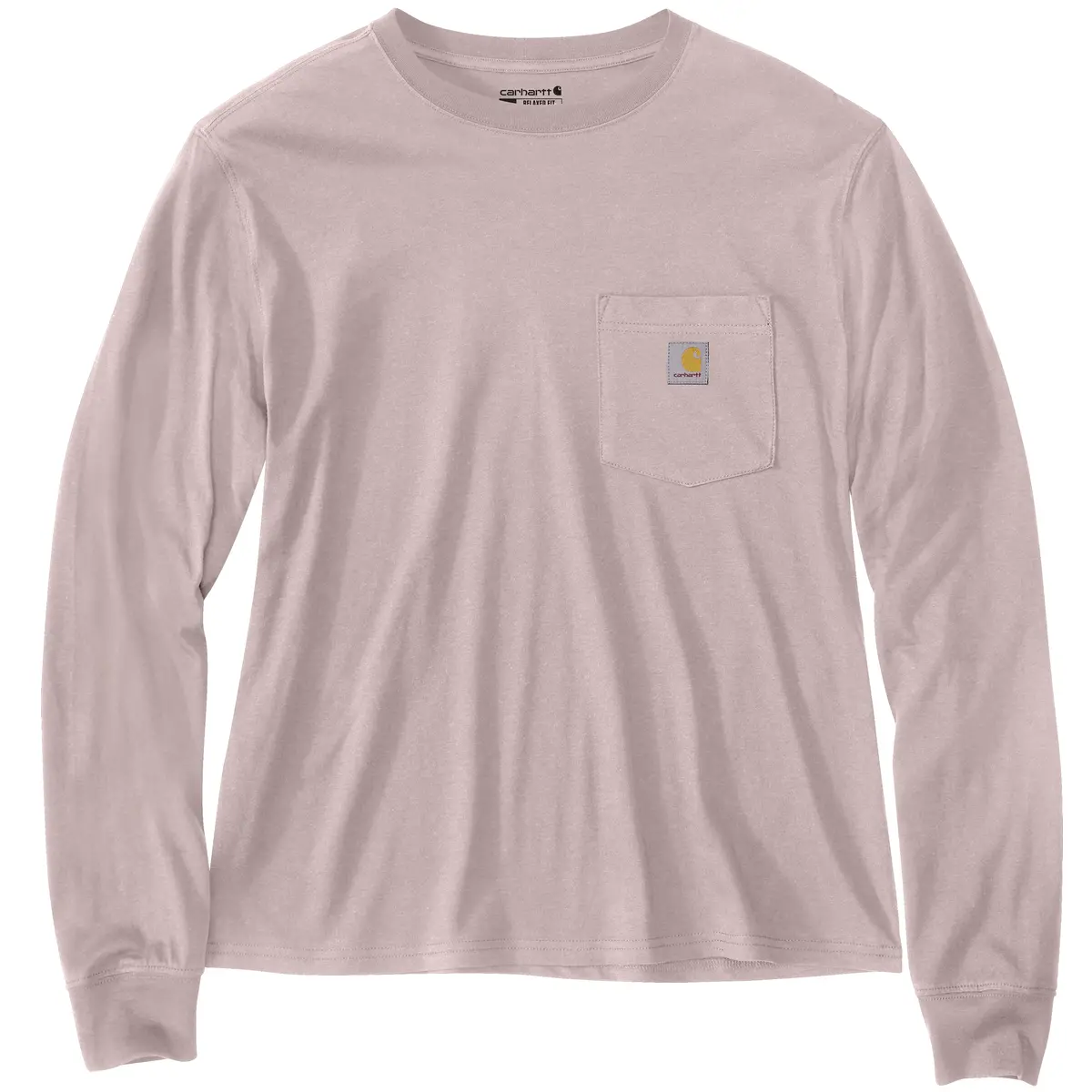 Women's Loose Fit Lightweight Long-Sleeve Crewneck Pocket T-Shirt 1