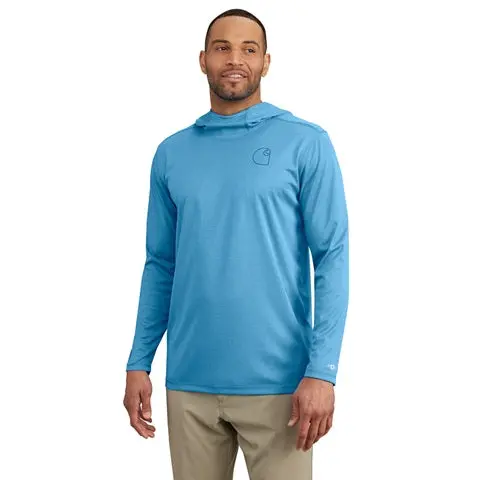 Men's Force Sun Defender Lightweight Long-Sleeve Hooded Logo Graphic T-Shirt 1