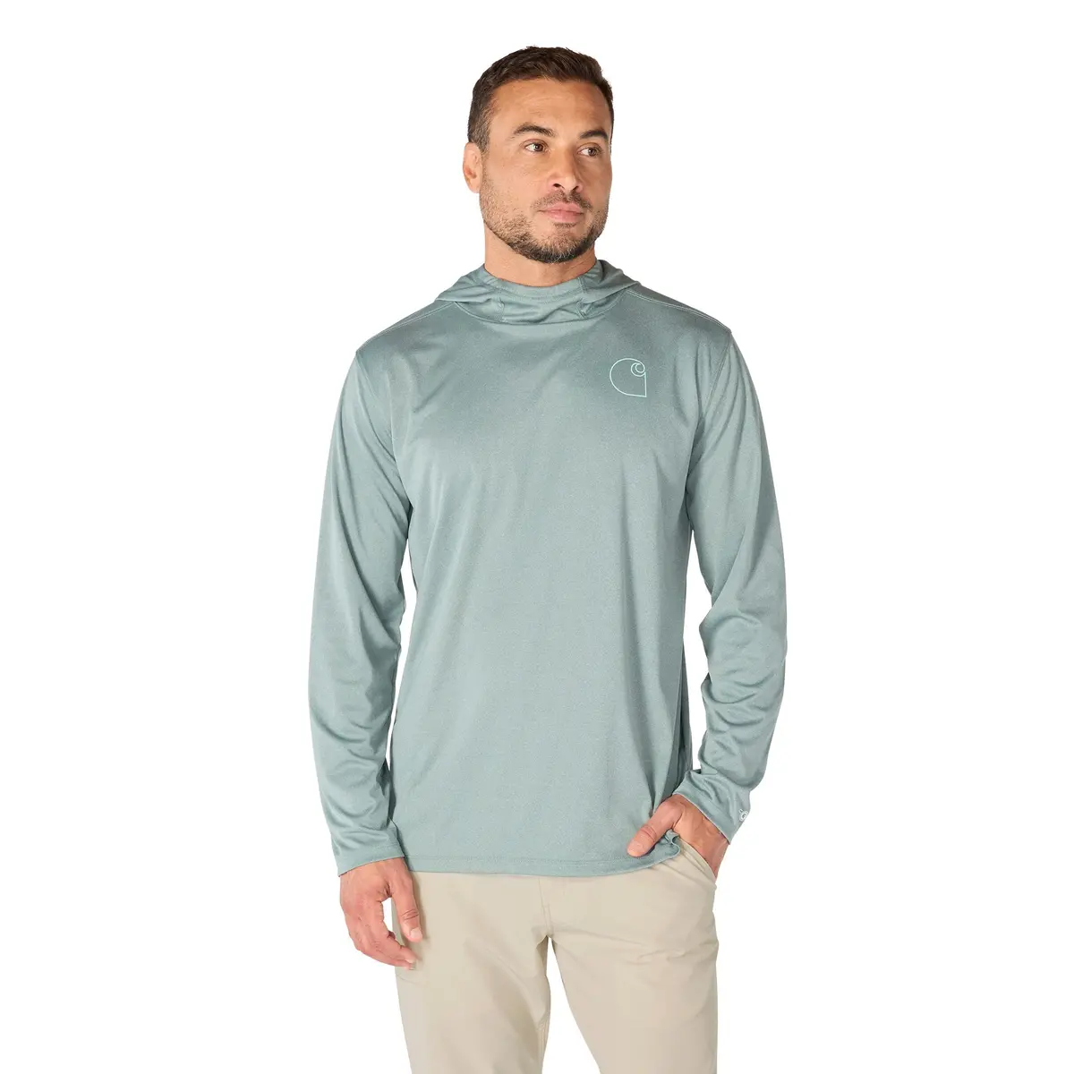 Men's Force Sun Defender Lightweight Long-Sleeve Hooded Logo Graphic T-Shirt 1