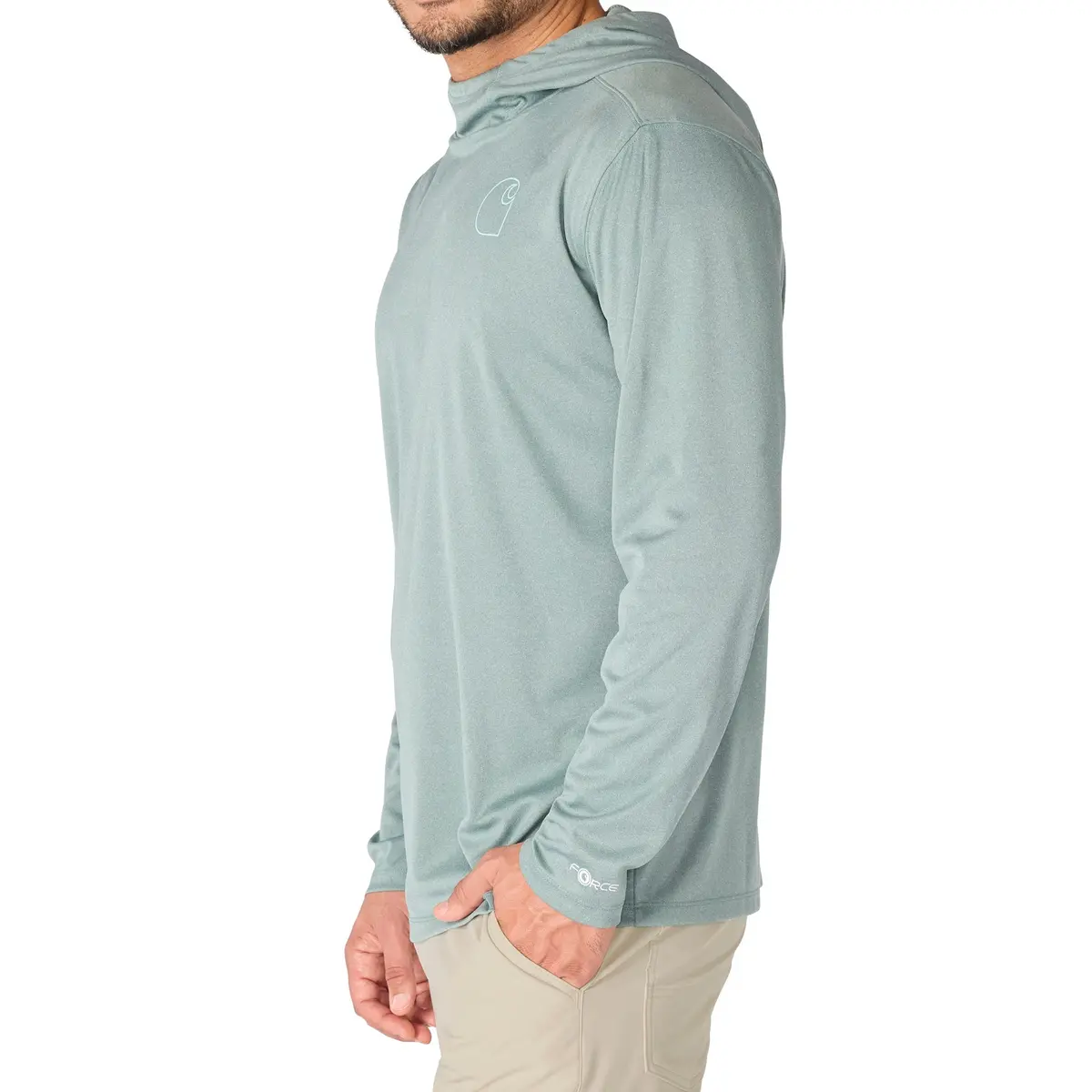 Men's Force Sun Defender Lightweight Long-Sleeve Hooded Logo Graphic T-Shirt 2