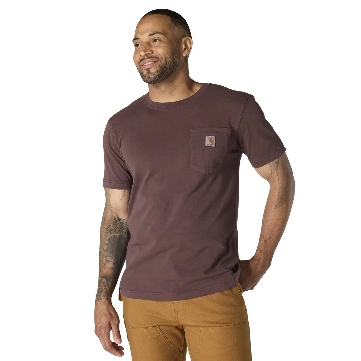 Relaxed Fit Lightweight Short-Sleeve Garment Dyed Pocket T-Shirt 1