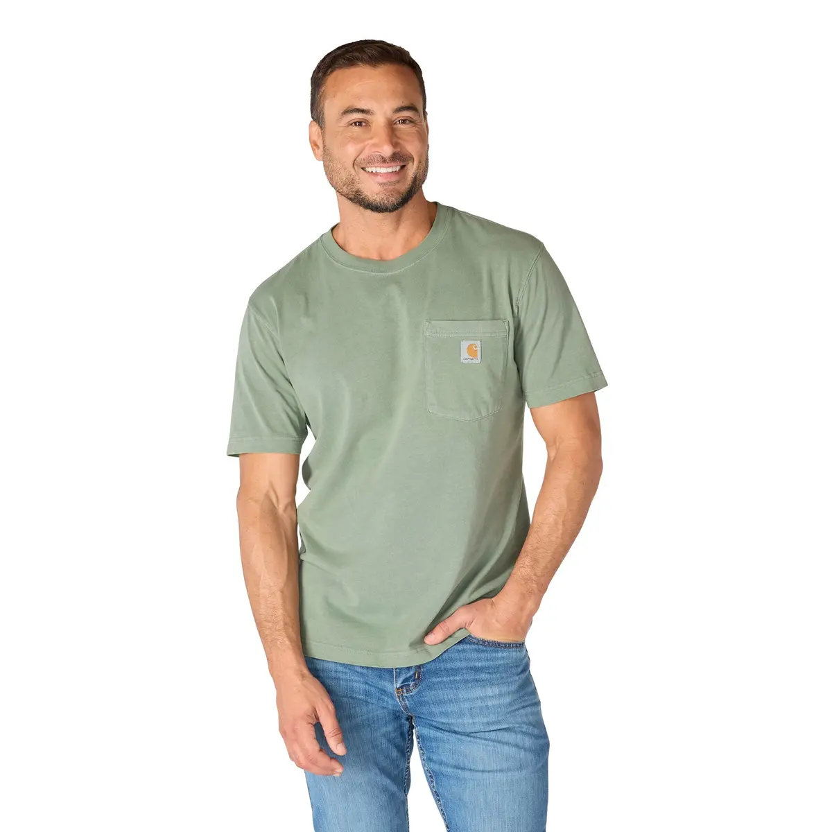 Relaxed Fit Lightweight Short-Sleeve Garment Dyed Pocket T-Shirt 1