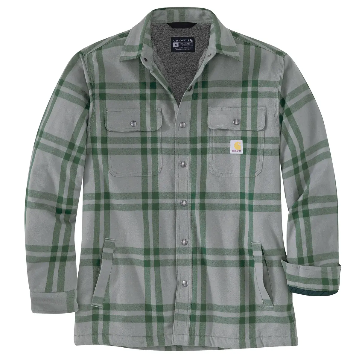 Men's Relaxed Fit Flannel Sherpa-Lined Shirt Jac 1