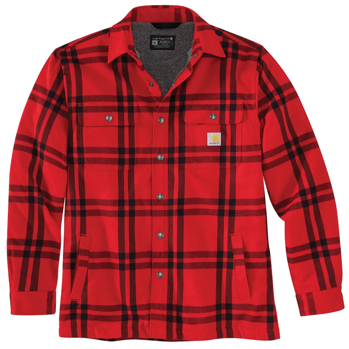 Men's Relaxed Fit Flannel Sherpa-Lined Shirt Jac 1