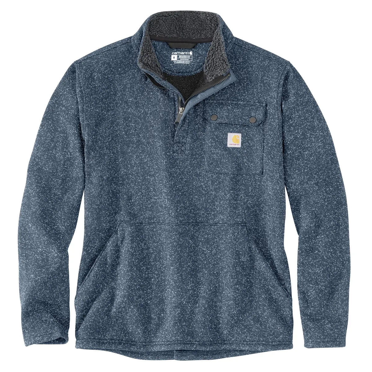 Men's Relaxed Fit Midweight Quarter-Zip Pocket Sweater Fleece 1