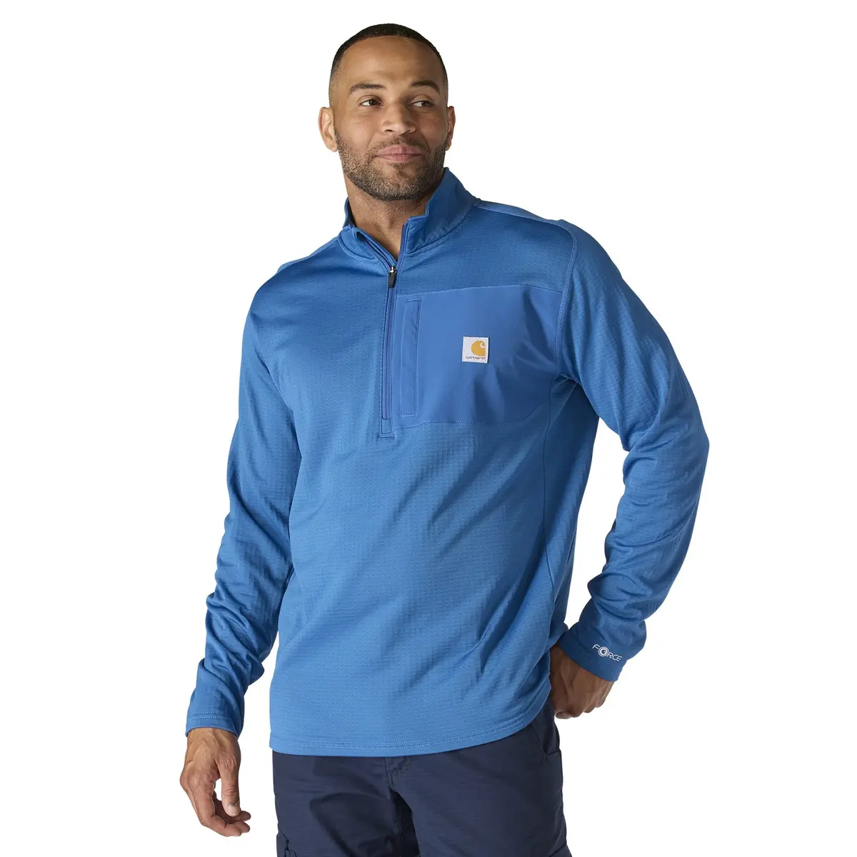 Men's Force® Relaxed Fit Mock Neck Half-Zip Fleece-Lined Shirt 1