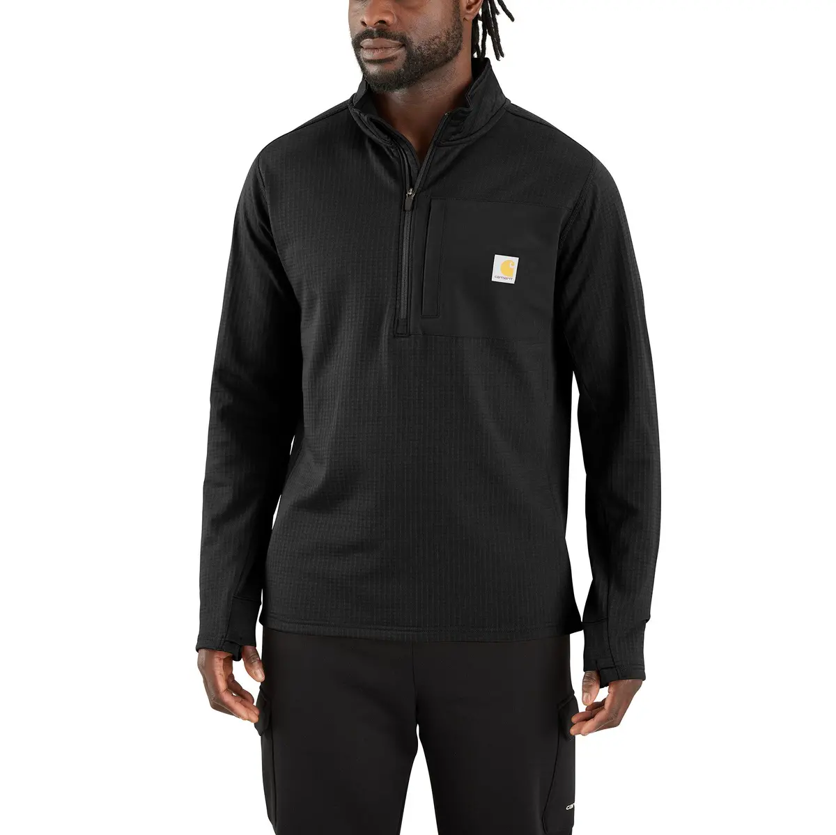 Men's Force® Relaxed Fit Mock Neck Half-Zip Fleece-Lined Shirt 1