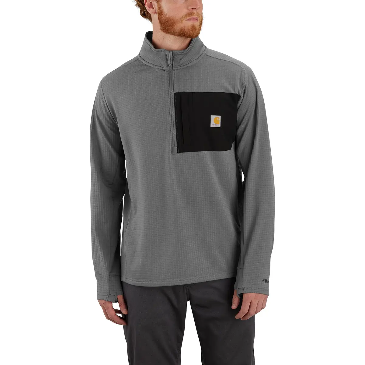 Men's Force® Relaxed Fit Mock Neck Half-Zip Fleece-Lined Shirt 1